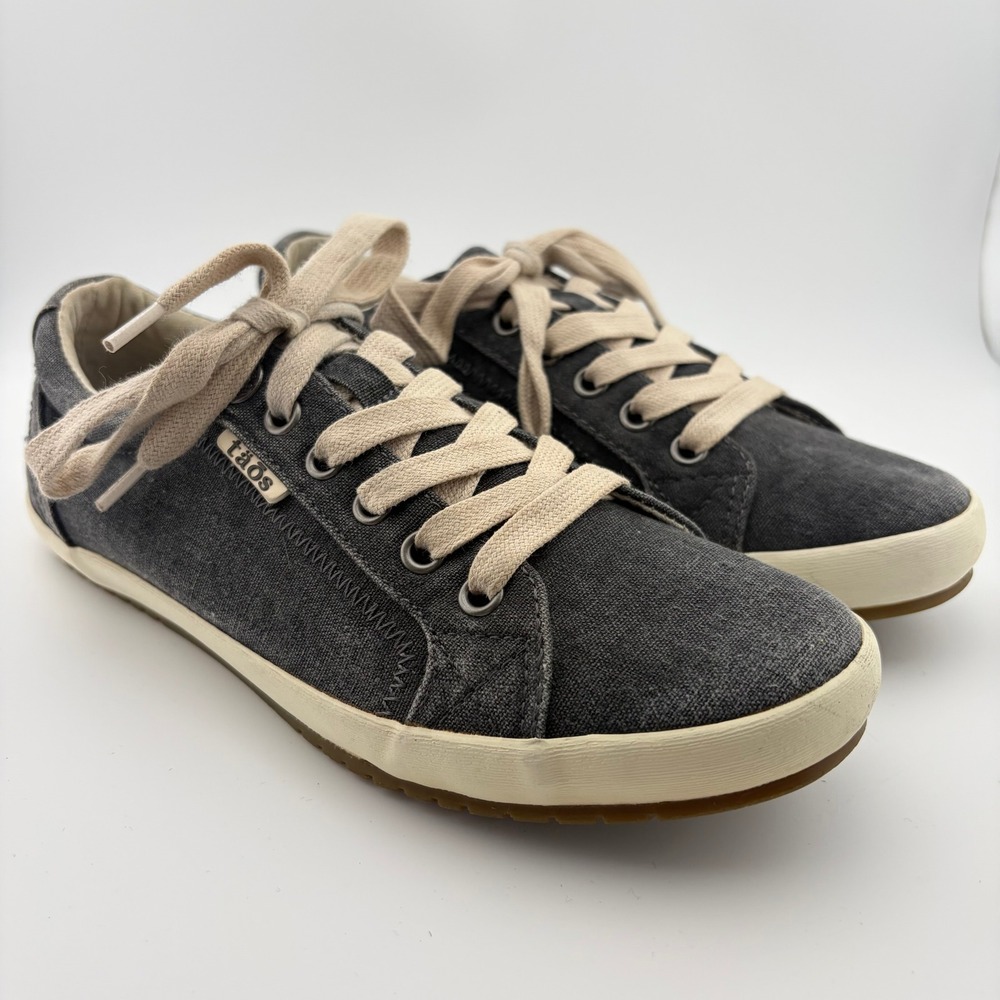 Taos Star Sneakers Womens Size 7 Charcoal Grey Canvas Lace Up Low Top STA-12844